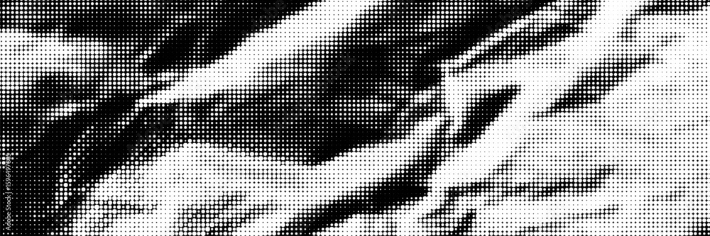 Poster old paper texture with halftone effect. black and white dotted background. vector retro backdrop for