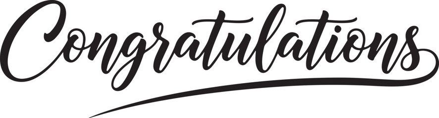 Obraz premium Vector art of elegant script calligraphy spelling out congratulations