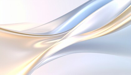 Flowing 3D shapes creating smooth gradient background with elegant silver and gold effect