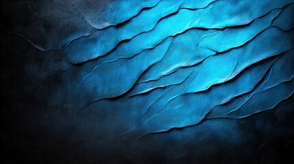 Abstract blue textured surface, dark background, dramatic lighting, backdrop for design