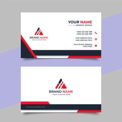 Creative modern red business card design  name card corporate visiting card and simple clean template vector design