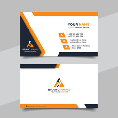 Creative modern yellow business card design  name card corporate visiting card and simple clean template vector design