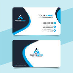 Creative modern blue business card design  name card corporate visiting card and simple clean template vector design