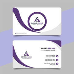 Creative modern purple business card design  name card corporate visiting card and simple clean template vector design