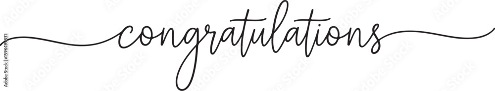 Poster vector art of elegant script text spelling out congratulations