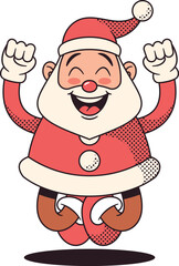 Happy jumping Santa Clause character