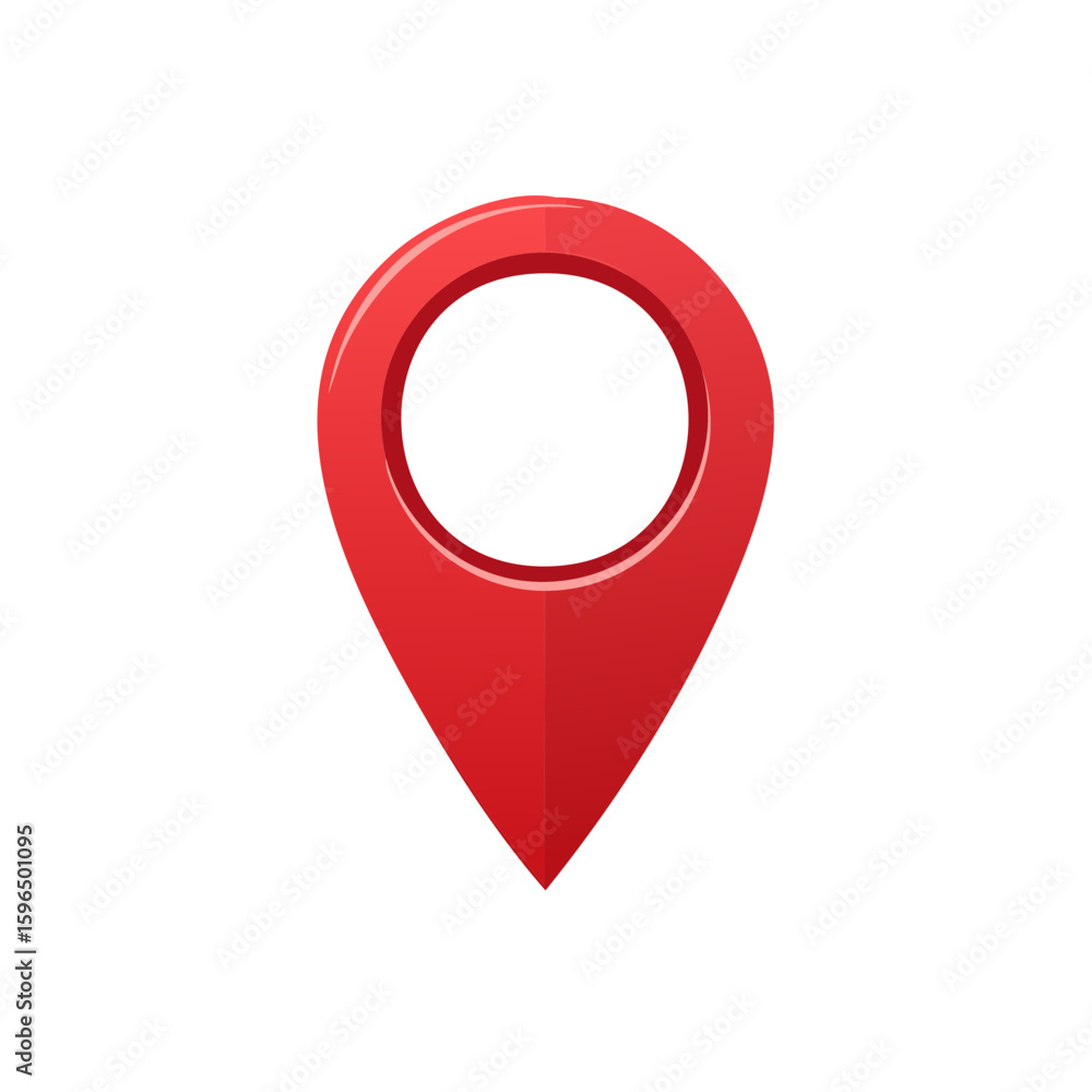 Poster red pin location pointer icon for navigation and mapping application