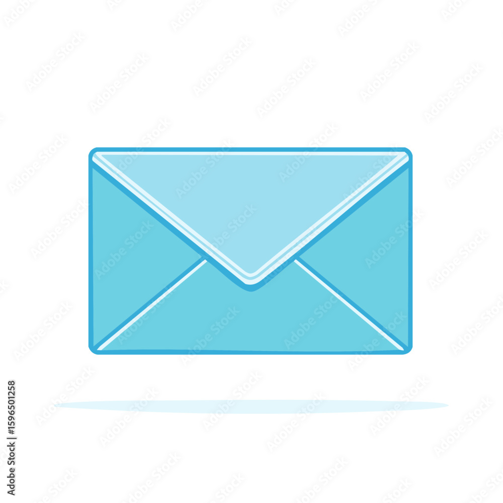 Poster light blue envelope with mail enclosure for messaging and communication