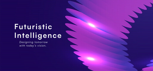 Futuristic glowing abstract shape on dark background