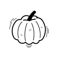 Hand Drawn Pumpkin Illustration. Doodle Vector. Isolated on White Background - EPS 10 Vector