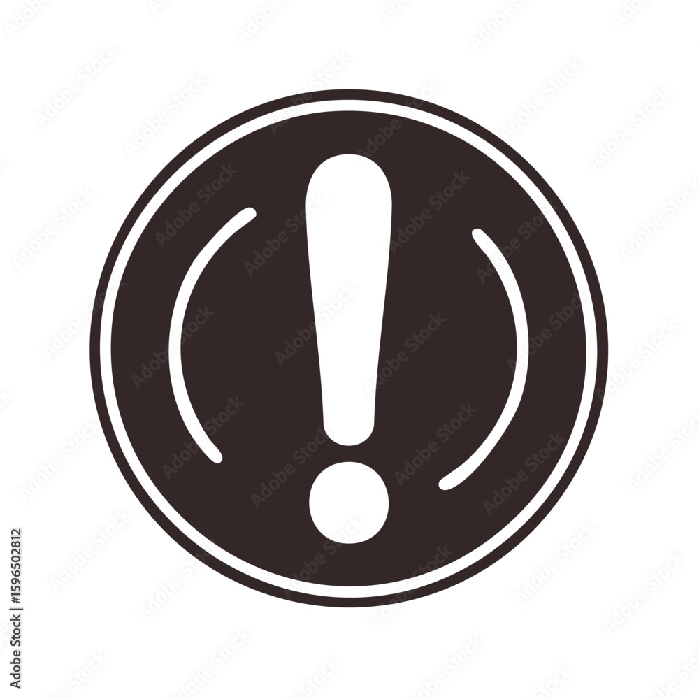 Poster circle with exclamation point: attention icon for error, warning, and alert design elements