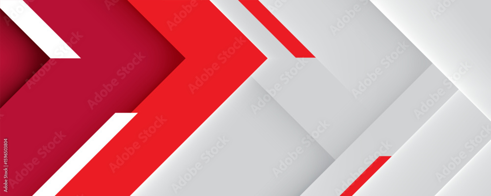 Poster red abstract arrow background with 3d design and growth concept