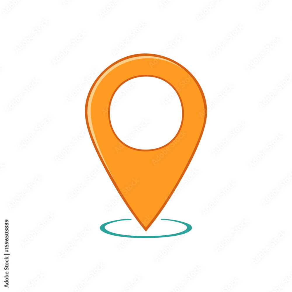 Poster location pointer pin icon marking position on map or gps navigation