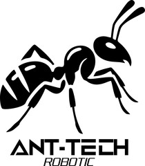 Robotic ant, Metallic insect Robotic, futuristic design, isolated cybernetic ant with glowing accents, robotic insect concept for futuristic