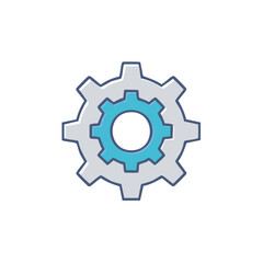 Obraz premium Blue Gear Icon Concept for Settings, Maintenance, and Mechanics