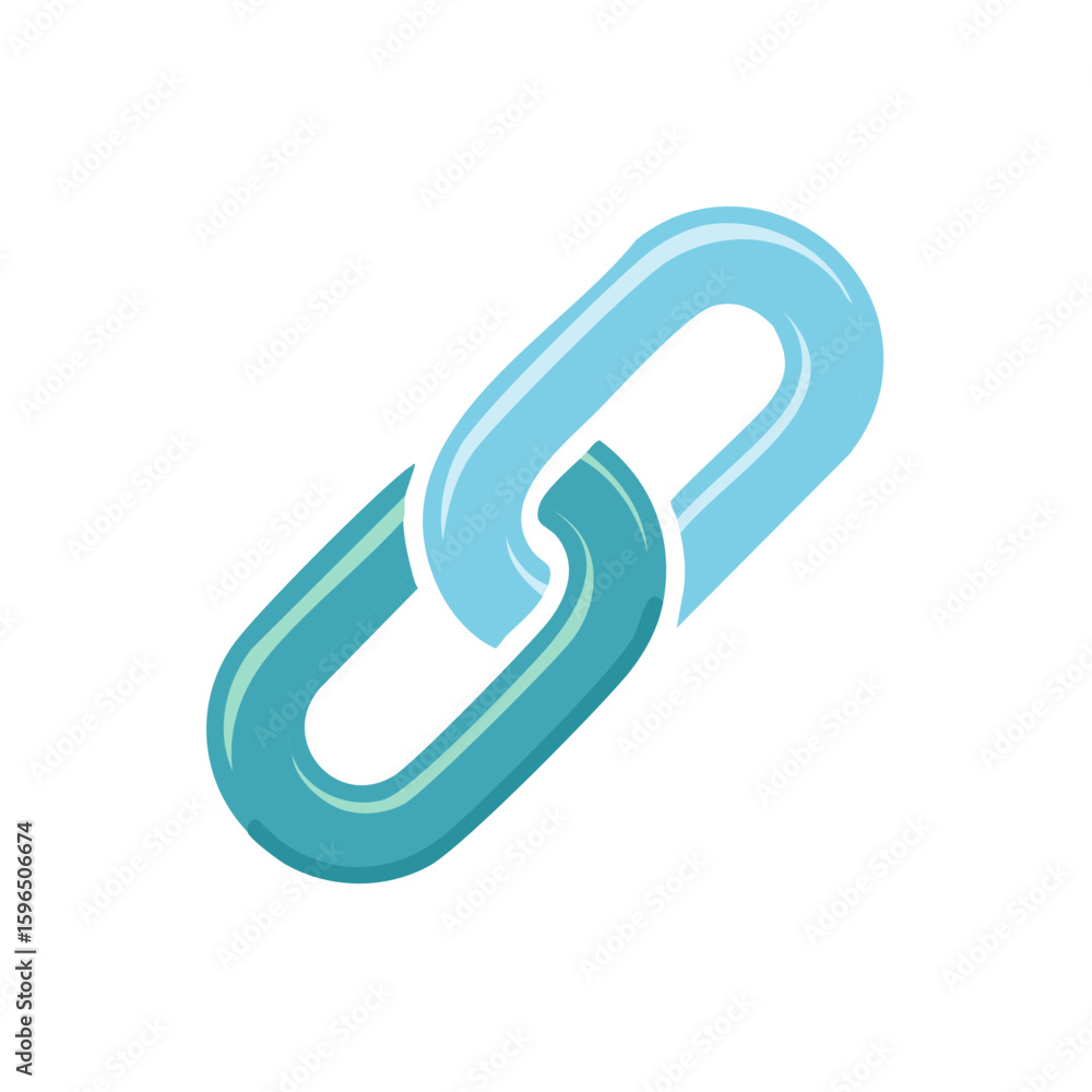 Aufkleber interlocking links: two rounded blue shapes connecting for symbolism and unity