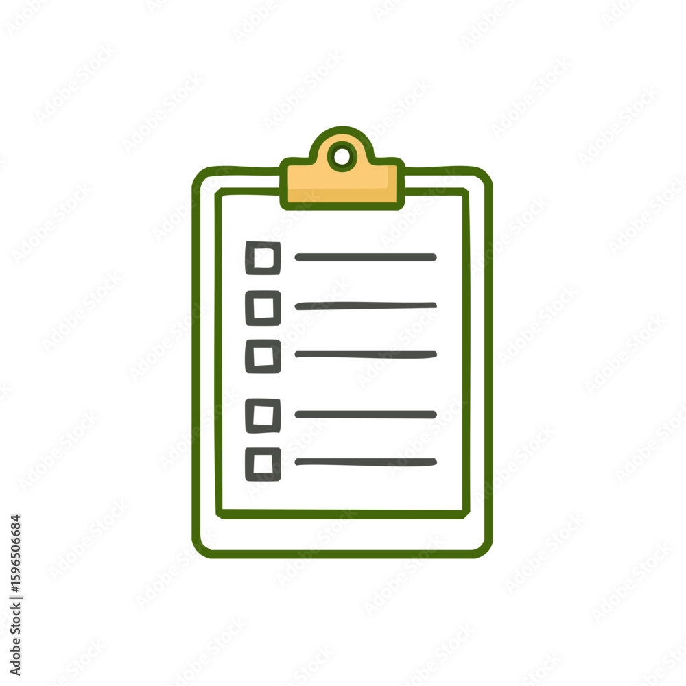 Aufkleber clipboard checklist with checkboxes and lines, task management tool