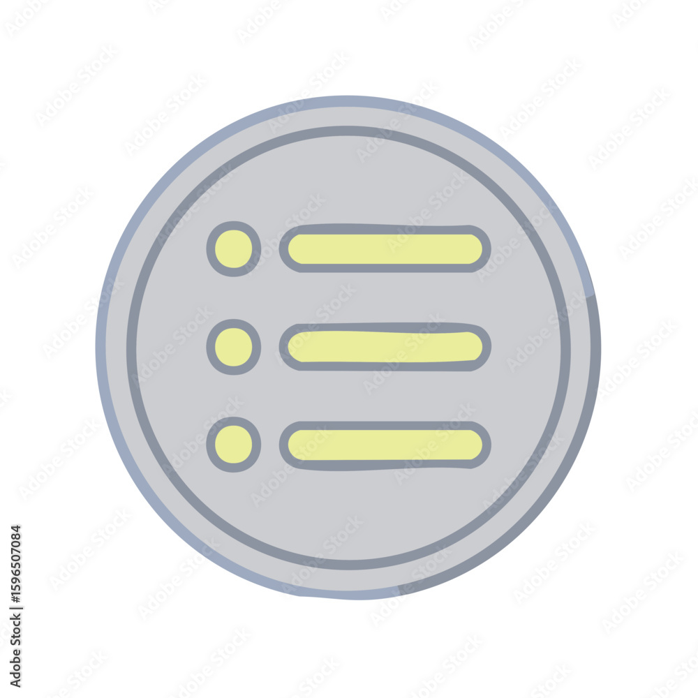 Poster three menu items in circular display, navigation icons for digital platforms and applications