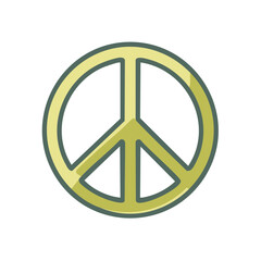 Peace symbol illustration emblem for anti war freedom movement and hippie culture