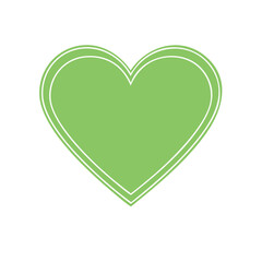 Lime Green Heart with White Outline for Graphic Design and Love Concepts