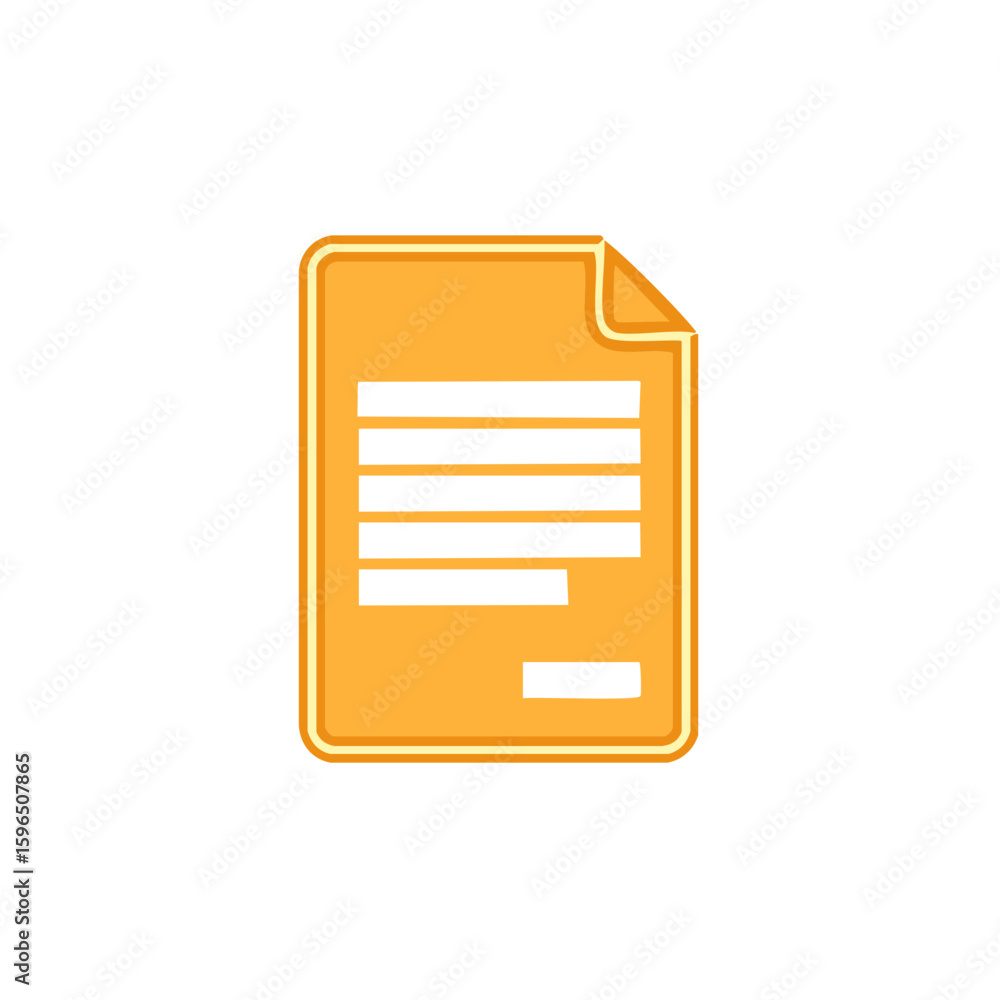 Poster paper sheet with lines for text, form document vector icon, information graphic element