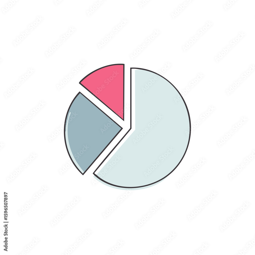 Aufkleber circular diagram segmented into three sections chart design