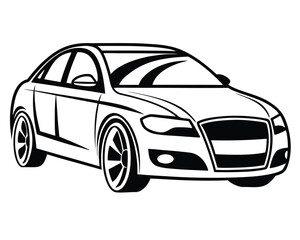 Fototapeta premium Modern Automobile Sketch Design Vector Graphic Illustration Automotive Transport