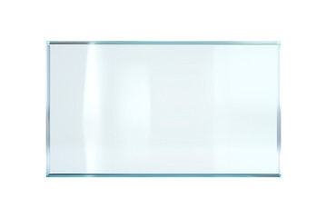 Fototapeta premium Transparent, shiny glass sheet. Transparent plastic panel. Glare and reflections on the transparent surface. Showcase. Cut out