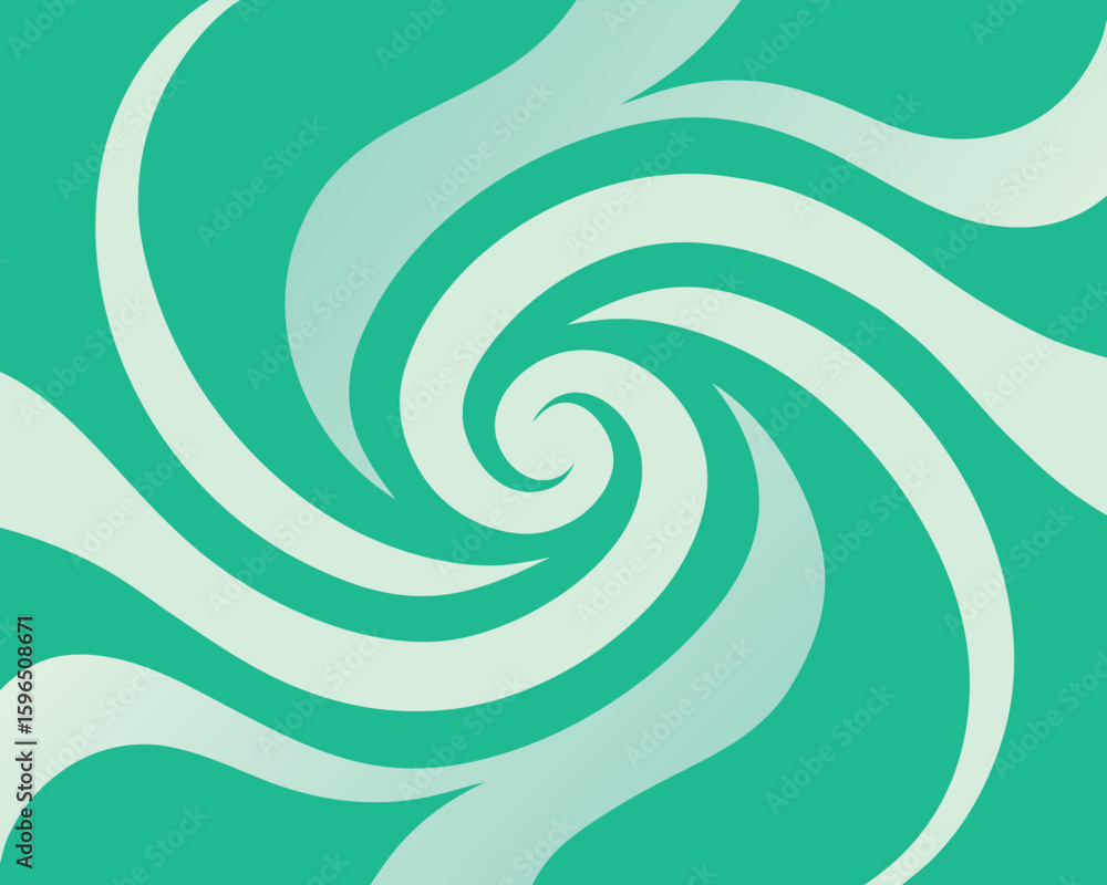 Poster abstract swirling design with pastel green and white colors creating a harmonious background pattern