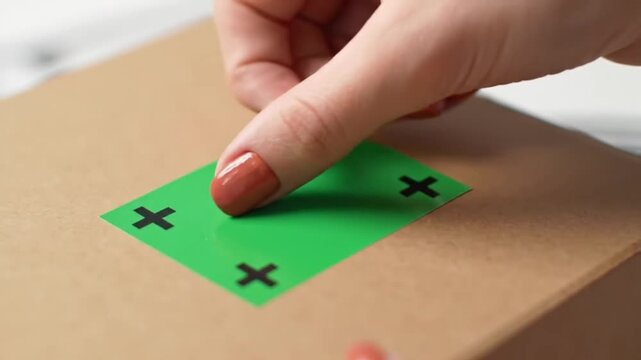 Applying Green Screen Marker to Cardboard Box Product Mockup Preparation for Packaging