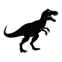 Black silhouette of a roaring tyrannosaurus rex dinosaur