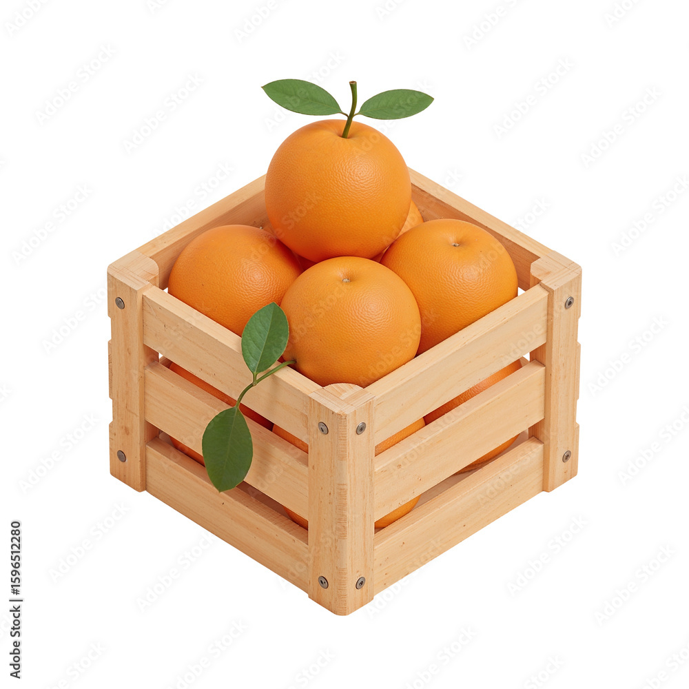 Poster oranges displayed gracefully in a rustic wooden crate, presenting a refreshing and vibrant display
