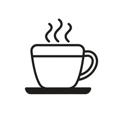 hot coffee cup outline vector icon