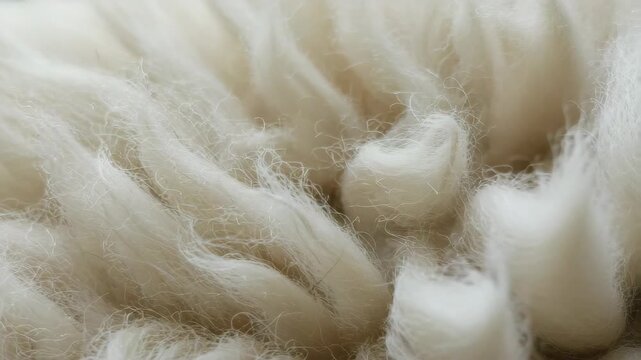 Close Up of Soft White Wool Texture with Subtle Highlights and Natural Fiber Patterns for Adobe Stock Photo