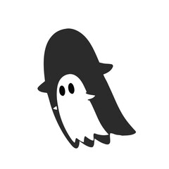ghost icon in flat style. halloween vector illustration on white isolated background.