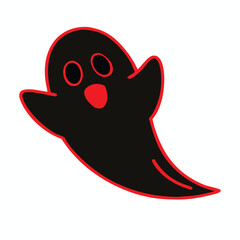 Halloween ghost flat icon on white background for web and mobile design
