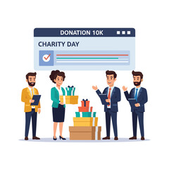 Fototapeta premium Cartoon Charity Day Team