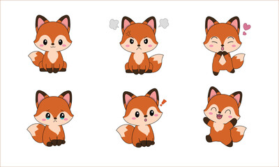 Cute Cartoon Mushroom Stickers with Playful Expressions Collection