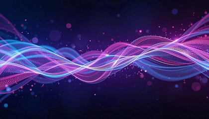 Obraz premium Abstract Purple and Pink Light Waves - Futuristic Background