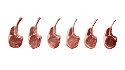 Raw Lamb Chops on transparent backdrop Displaying Freshness and Quality Meat Selection