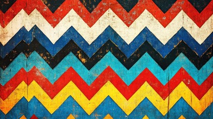 Colorful chevron pattern grunge texture background design