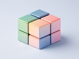 Obraz premium colorful cubes isolated on white