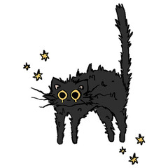 vector illustration of a cat, Pussycat png, 90s Scary Cat, y2k animal collection