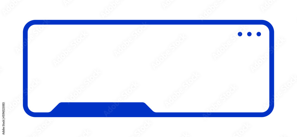 Poster simple blue ui frame for app or web layout. clean blue window mockup with minimal design