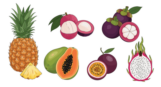 Vibrant tropical fruits exotic delights for healthy eating and refreshment