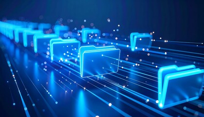 Abstract digital file folders