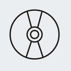 Set of an Stationary Disc icon with outline style