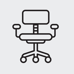 Set of an Stationary Office CHair icon with outline style