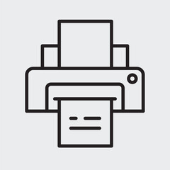 Set of an Stationary Printer icon with outline style
