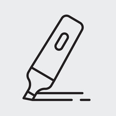 Set of an Stationary Highlighter icon with outline style